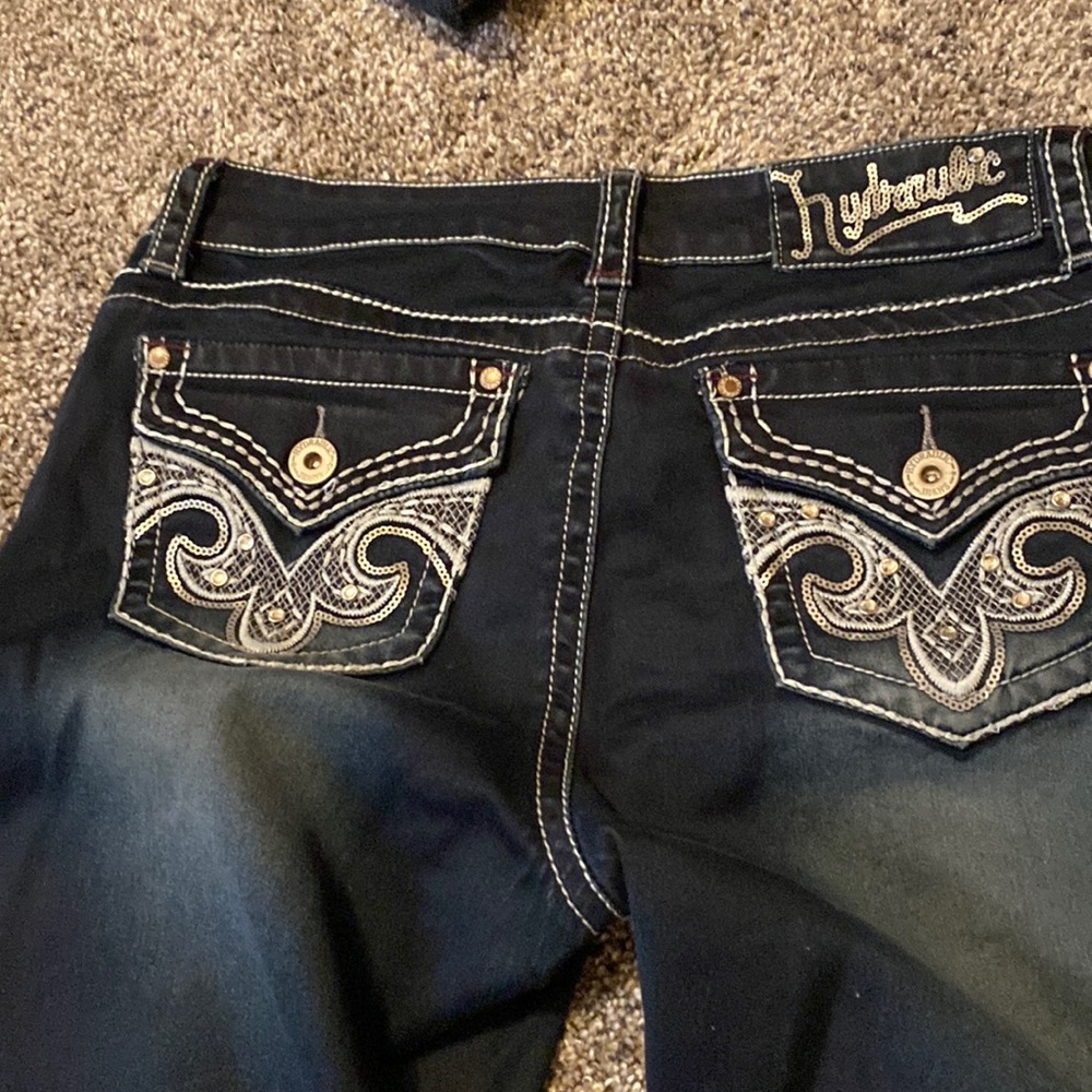 HYDRAULIC FLEUR DE LIS DARK DENIM SKINNY JEANS SIZE 11/12
